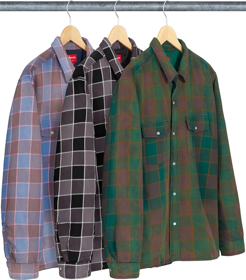 Quilted Faded Plaid Shirt